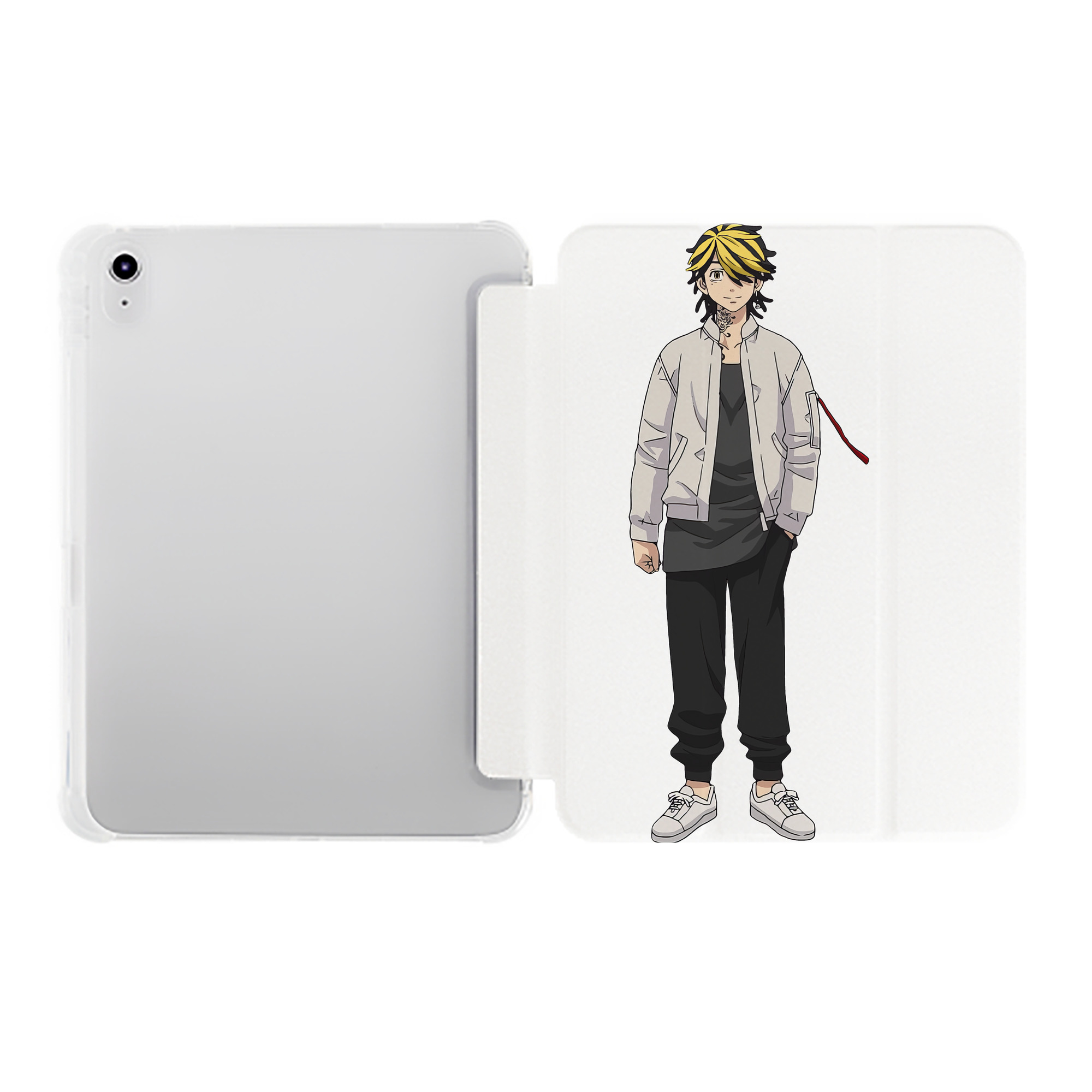 （画像用） 東京リベンジャーズ Tokyo Revengers IPad ケース ペン収納付き 三つ折りスタンド PUレザー×シリコン 対応機種9.5/10.5/10.9インチ